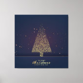 Moderne gouden kerstboom canvas afdruk (Voorkant)