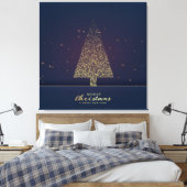 Moderne gouden kerstboom canvas afdruk (Insitu (Slaapkamer))