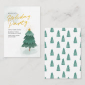 Moderne Gouden Kerstboom Vakantie Feest Notitiekaartje (Voorkant / Achterkant)