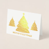 Moderne Gouden Kerstboom Vakantiefoto Folie Kaarten (Voorkant)