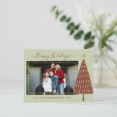Moderne gouden kerstboomfoto's briefkaart (Staand voorkant)