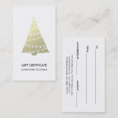Moderne gouden kerstboomkaartjes kortingskaartje (Voorkant / Achterkant)