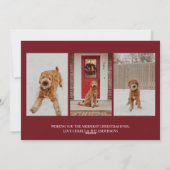 Moderne gouden kerstfoto feestdagenkaart (Achterkant)