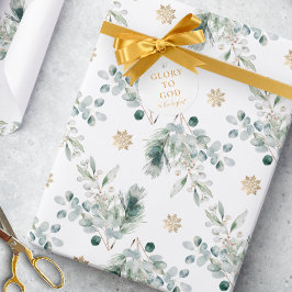 Moderne gouden kerstglorie voor religie naar God G Bedankjes Labels