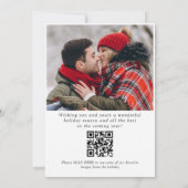 Moderne Gouden Kerstmis 2 FOTO QR code Feestdagenkaart (Achterkant)