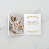 Moderne gouden Kerstmis 5 FOTO-groet Feestdagen Kaart (Binnen)