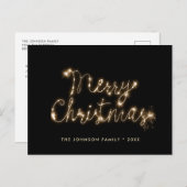 Moderne Gouden Kerstmis Groet Vakantie Briefkaart (Voorkant / Achterkant)