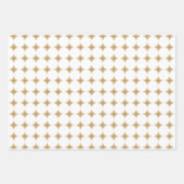 Moderne gouden kerststerren inpakpapier vel (Voorkant 3)