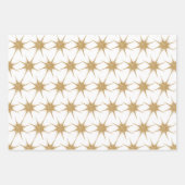 Moderne gouden kerststerren inpakpapier vel (Voorkant)