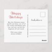 Moderne Gouden Kerstvakantie Foto Kerstgroet Briefkaart (Achterkant)