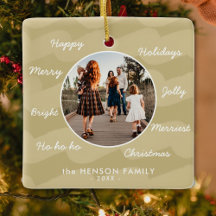 Moderne Gouden Kerstwensen Familie Foto