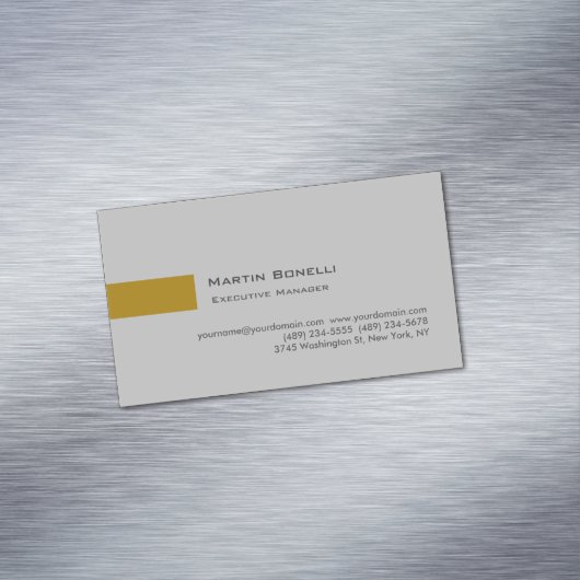 Moderne Gouden Kleur Grijs Aangepast Persoonlijk E Magnetisch Visitekaartje (Voorbeeld)