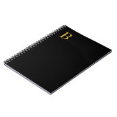 Moderne gouden kleur monogram voeg naam initialen notitieboek (Linkerzijde)