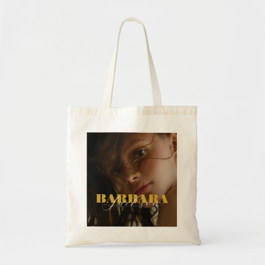Moderne Gouden Kleur Naam toevoegen Tote Bag (Voorkant)