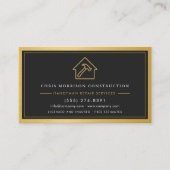 Moderne Gouden Klusjesman QR Code Zwart Visitekaartje (Voorkant)