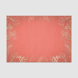 Moderne Gouden Koraal Oranje Elegant Strand Bruilo Tissuepapier