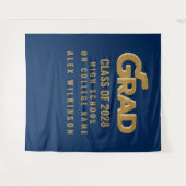 Moderne Gouden Krachtige Typografie Minimale Afstu Wandkleed (Voorkant (horizontaal))