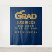 Moderne Gouden Krachtige Typografie Minimale Afstu Wandkleed (Voorkant)