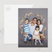 Moderne gouden krans familiereiskaart ansichtkaart feestdagenkaart (Voorkant / Achterkant)