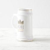 Moderne Gouden Kroon Bruidsjonker Bierpul (Voorkant links)