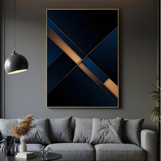 Moderne Gouden Kruising Canvas Afdruk