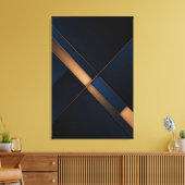 Moderne Gouden Kruising Canvas Afdruk (Insitu (Woonkamer))
