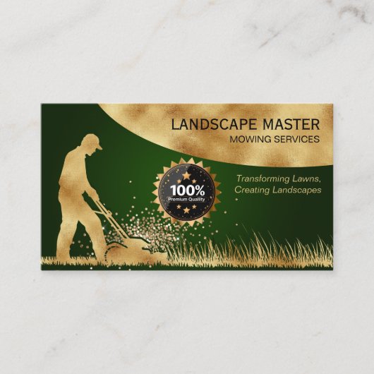 Moderne Gouden Landschap Gazonverzorging Maaien Tu Visitekaartje (Voorkant)