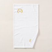 Moderne Gouden Laurel & Monogram op Wit Bad Handdoek (Handdoek)