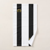 Moderne Gouden Laurel & Monogram op Zwart & Wit Bad Handdoek (Handdoek)