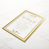 Moderne gouden lef aan legante rand folie uitnodiging (Gedraaid)
