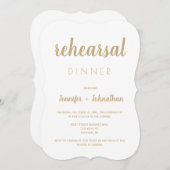 Moderne gouden letters repetitie diner uitnodiging (Voorkant / Achterkant)