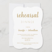 Moderne gouden letters repetitie diner uitnodiging (Voorkant)