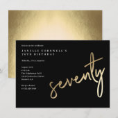 Moderne Gouden Lettertype 70ste Verjaardag Kaart (Voorkant / Achterkant)