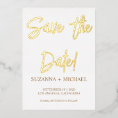 Moderne gouden liefde alleen, behalve de datum folie uitnodiging (Voorkant)