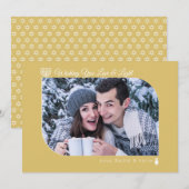 Moderne Gouden Liefde & Lichte Chanoeka Foto Feestdagenkaart (Voorkant / Achterkant)