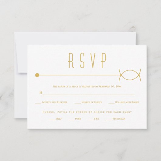 Moderne gouden lijn en overlappende cirkels bruilo RSVP kaartje (Voorkant)