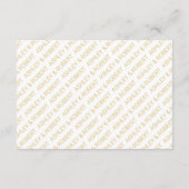 Moderne gouden lijn en tak met bruiloft bladeren informatiekaartje (Achterkant)