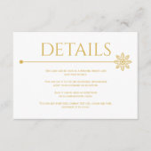 Moderne gouden lijn met bloem en punt bruiloft informatiekaartje (Voorkant)