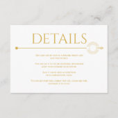 Moderne gouden lijn met concentrische cirkels brui informatiekaartje (Voorkant)