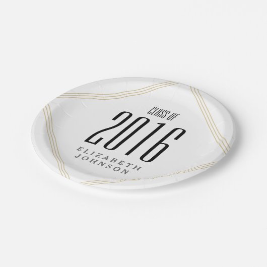 Moderne gouden lijnen, speciaal Afstuderen Papieren Bordje (Gekanteld)