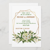 Moderne gouden lijst huwelijksuitnodiging kaart (Voorkant / Achterkant)