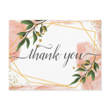 Moderne gouden lijst ivoor groene bloem dank je