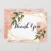 Moderne gouden Lijst Ivory Green Floral Briefkaart (Voorkant / Achterkant)