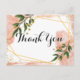 Moderne gouden Lijst Ivory Green Floral Briefkaart