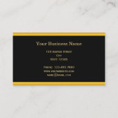 Moderne gouden lijst Zwarte strepen professioneel Visitekaartje (Achterkant)