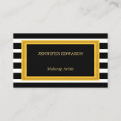 Moderne gouden lijst Zwarte strepen professioneel Visitekaartje (Voorkant)