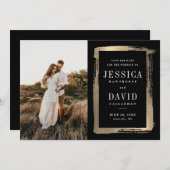 Moderne gouden Lijsten foto-bruiloft Save The Date (Voorkant / Achterkant)