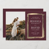 Moderne gouden Lijsten foto-bruiloft Save The Date (Voorkant / Achterkant)