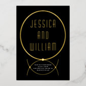 Moderne gouden lijsten sieraden geïnspireerd bruil folie uitnodiging (Voorkant)