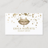 Moderne Gouden Lippen Gouden Splatter Make-up Arti Visitekaartje (Voorkant)